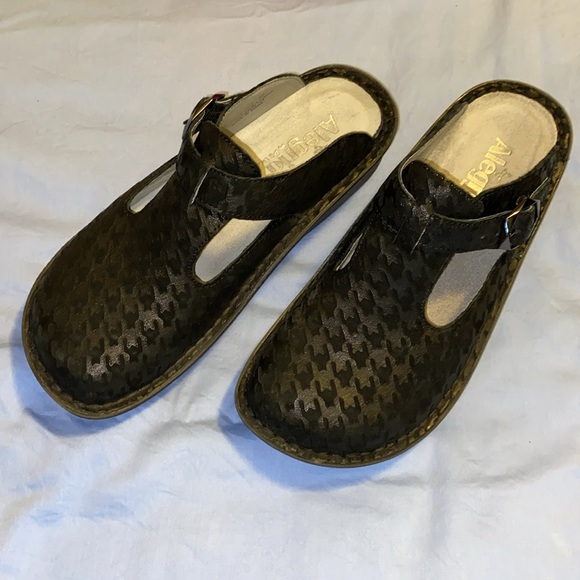 ALEGRIA Classis Clog in Black Houndstooth Maxi sz 36 EUC - Picture 3 of 8